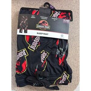 Jurassic Park Men's Pajama Pants 2XL Black Sleepwear Movie Comfort Fit